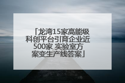 龙湾15家高能级科创平台引育企业近500家 实验室方案变生产线答案