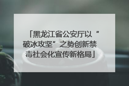 黑龙江省公安厅以“破冰攻坚”之势创新禁毒社会化宣传新格局