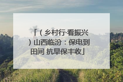 （乡村行·看振兴）山西临汾：保电到田间 抗旱保丰收