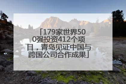 179家世界500强投资412个项目，青岛见证中国与跨国公司合作成果
