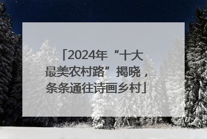 2024年“十大最美农村路”揭晓，条条通往诗画乡村