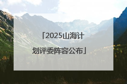 2025山海计划评委阵容公布