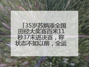 35岁苏炳添全国田径大奖赛百米11秒37未进决赛，称状态不如以前，全运会争取上替补